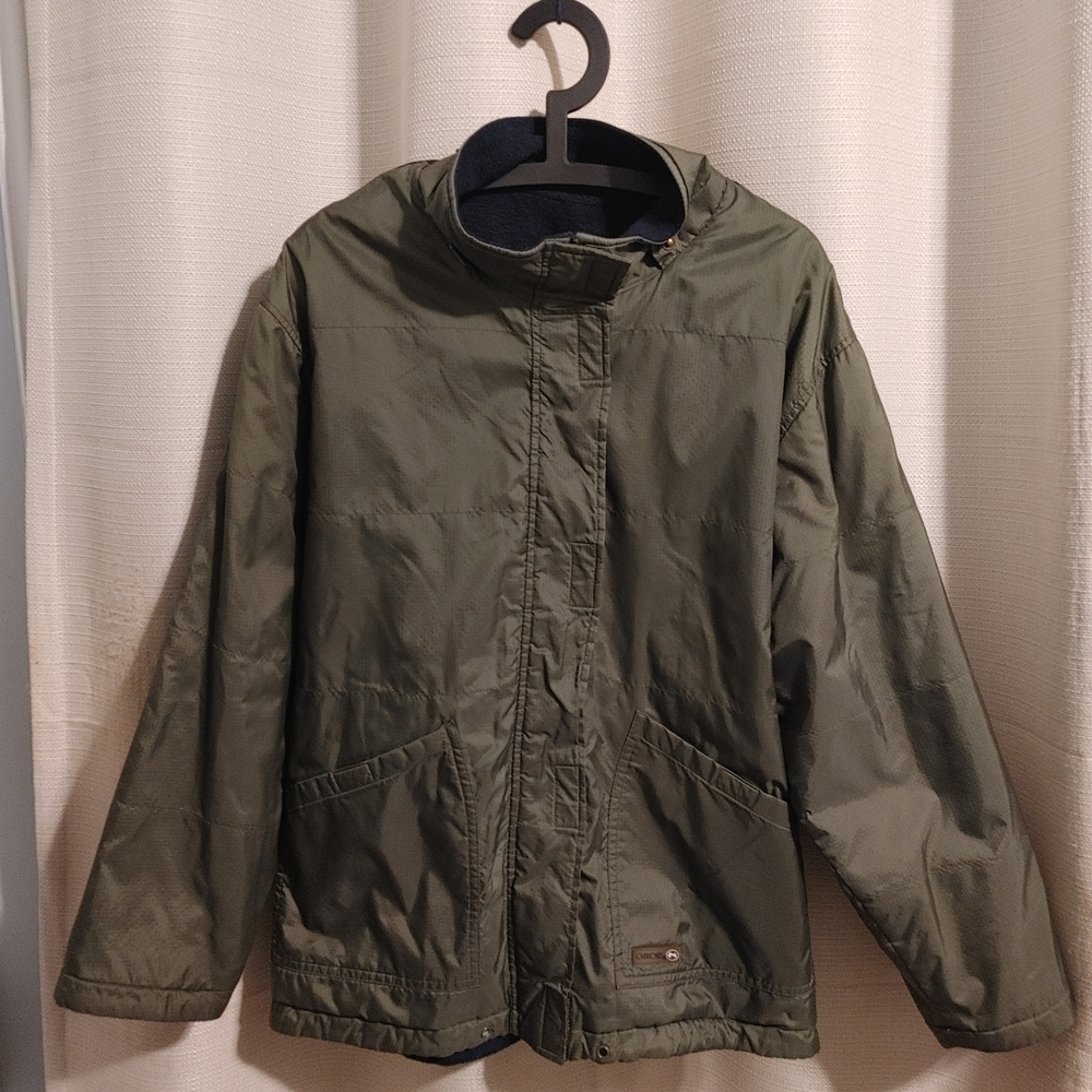Cherokee Men's Olive Green Lightweight Fall, Winter Jacket, Size L, Hood Missing
